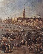 GUARDI, Francesco The Doge on the Bucintoro near the Riva di San Elena (detail) oil painting artist